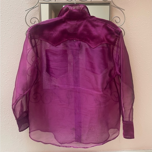 GUESS GEORGES MARCIANO SHEER BLOUSE - Picture 3 of 8